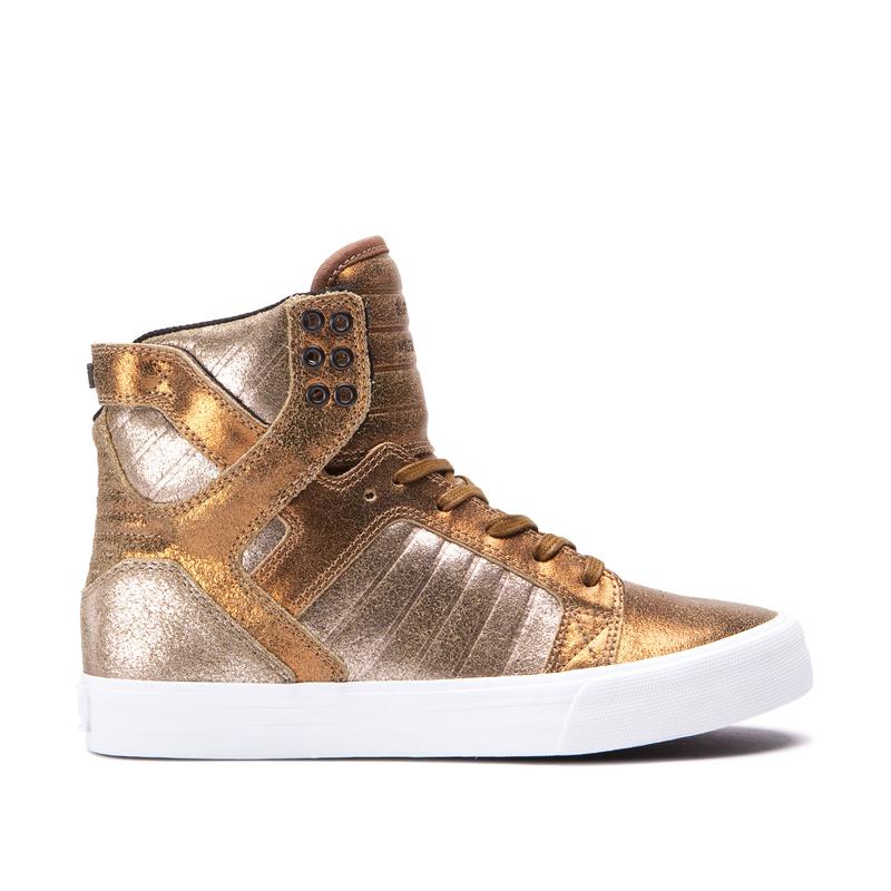 Zapatillas Altas Supra Argentina Mujer - SKYTOP Plateadas / Doradas (MWXRA-7523)